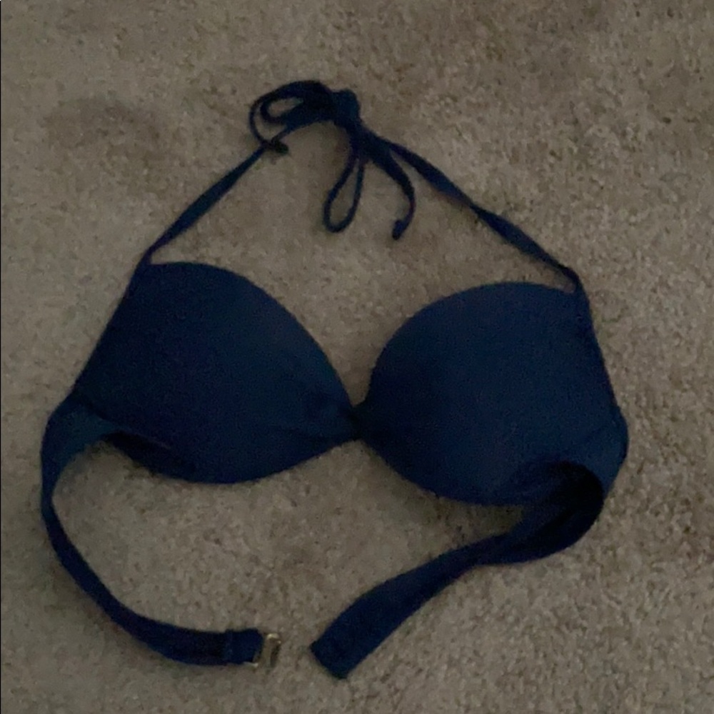 push up blue bikini top